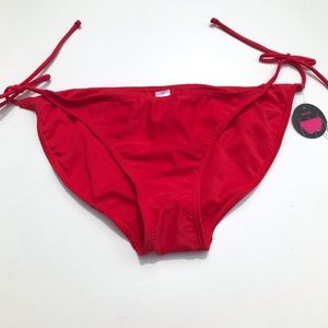 No Boundaries Red Side Tie Bikini Bottoms